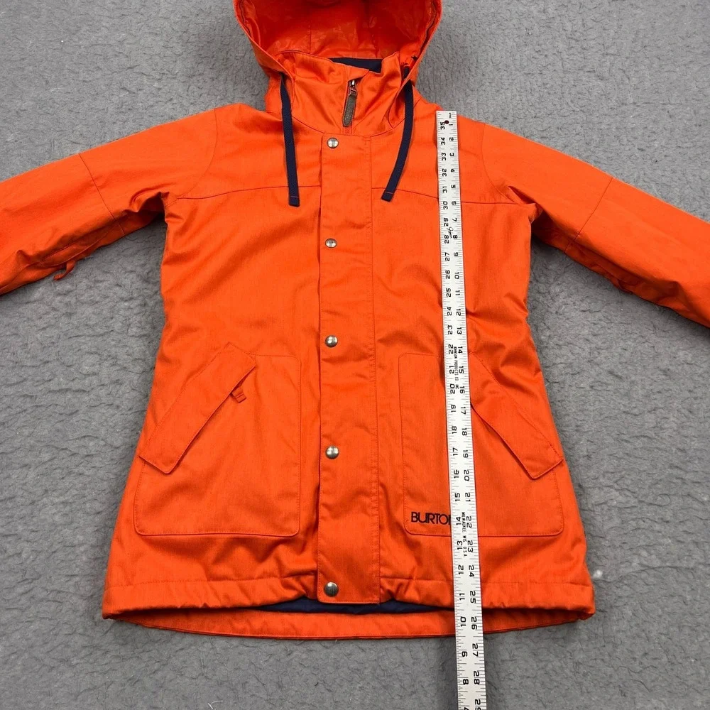 Burton DryRide Jacket Women's Small Orange Hooded Full Zip Snowboarding Ski Coat
